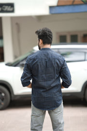 Pop Short Kurta - Navy Blue