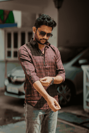 Checks Style - Maroon