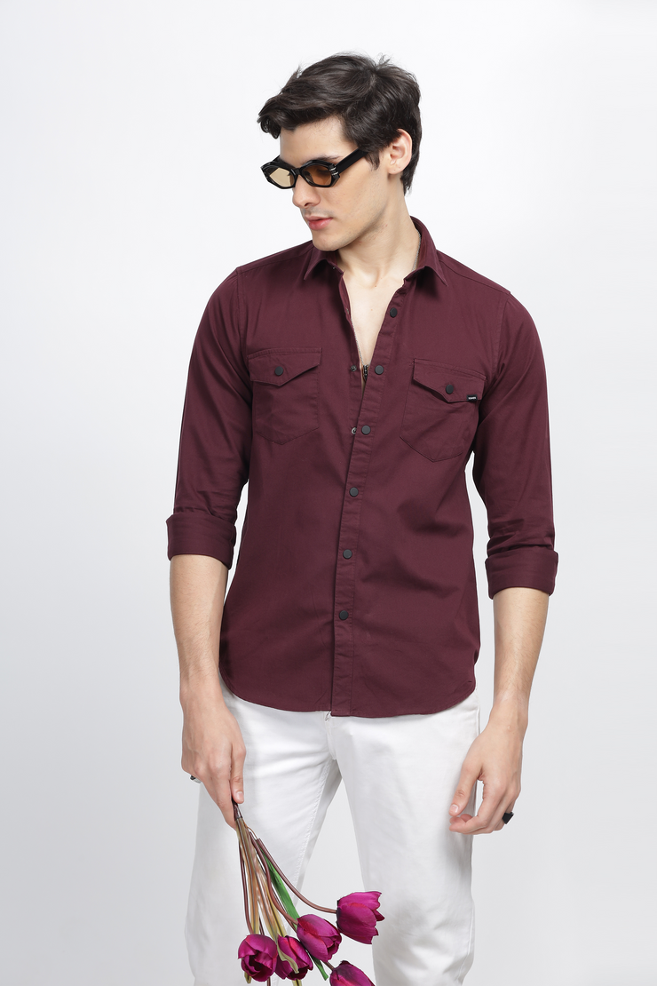 Burgundy shirt and grey jeans combo men  Blue jean outfits Mens casual  dress outfits Grey pants men