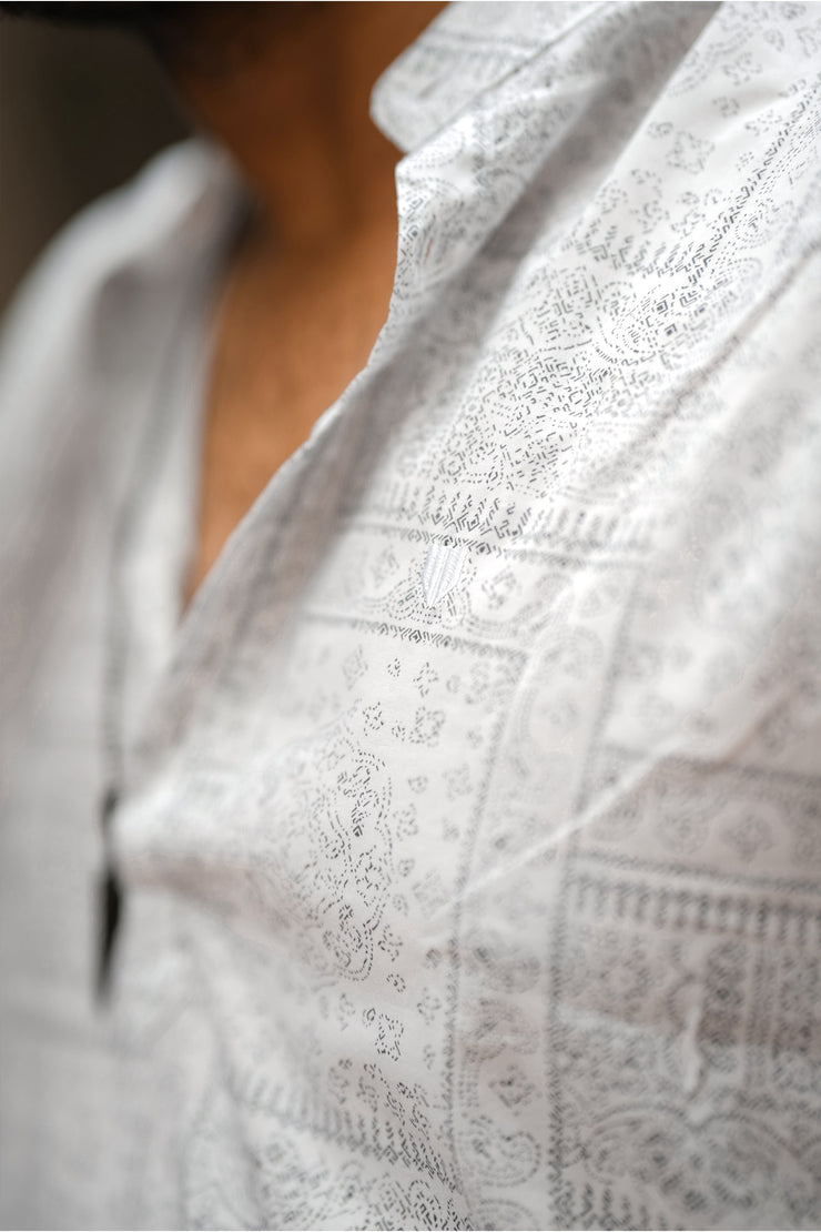 Pop Short Kurta - White