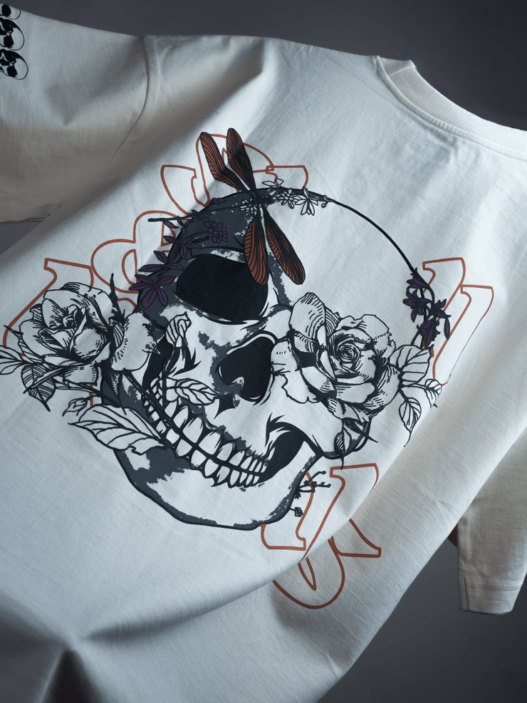 Skull & Petals - Beige