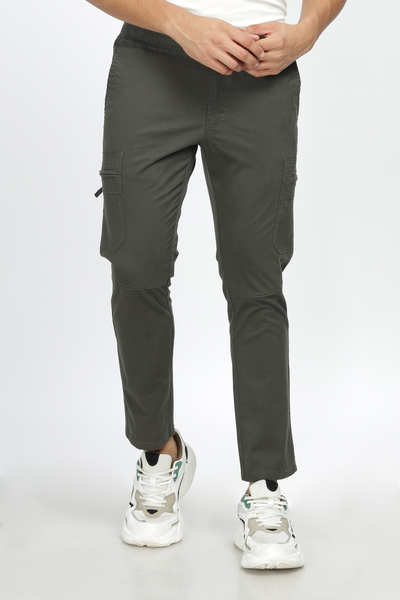 Spykar Men Sulphur Grey Cotton Slim Fit Ankle Length Cargo Pants -  vot02bbcg031sulphurgrey