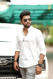 Pop Short Kurta - White