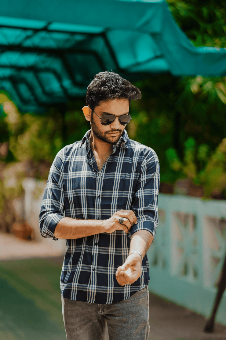 Checks Style - Navy