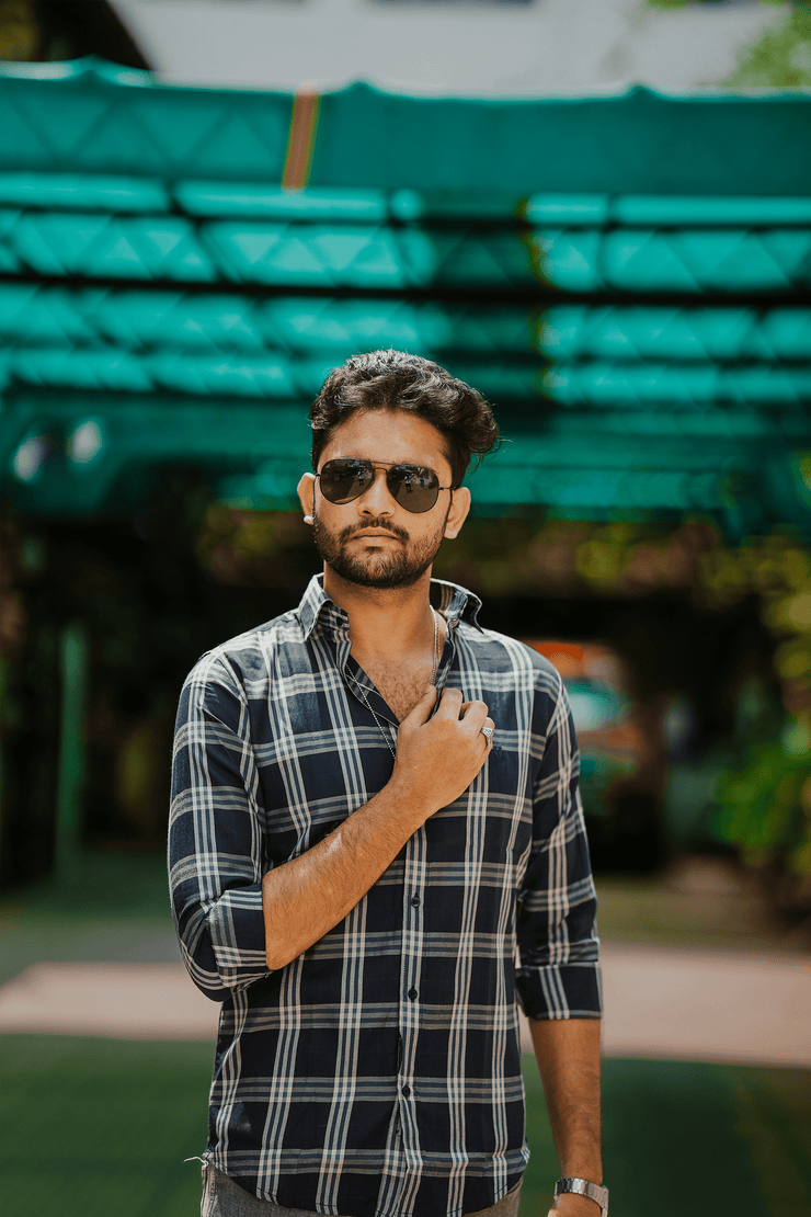 Checks Style - Navy