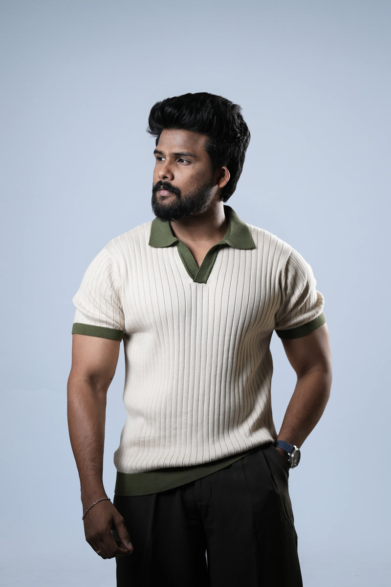 Muted Green Half Sleeve Polo