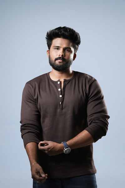 Walnut Brown Henley