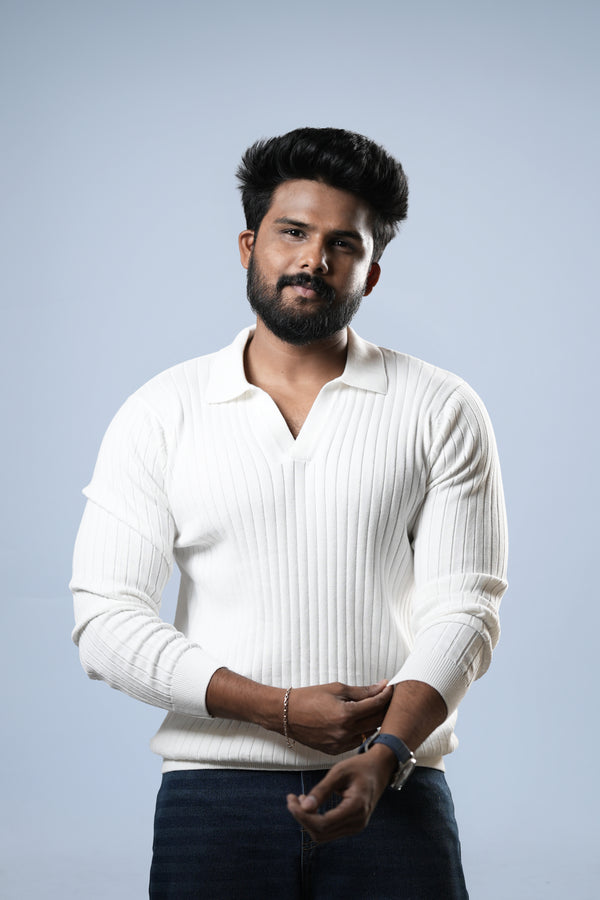 White Full Sleeve Polo