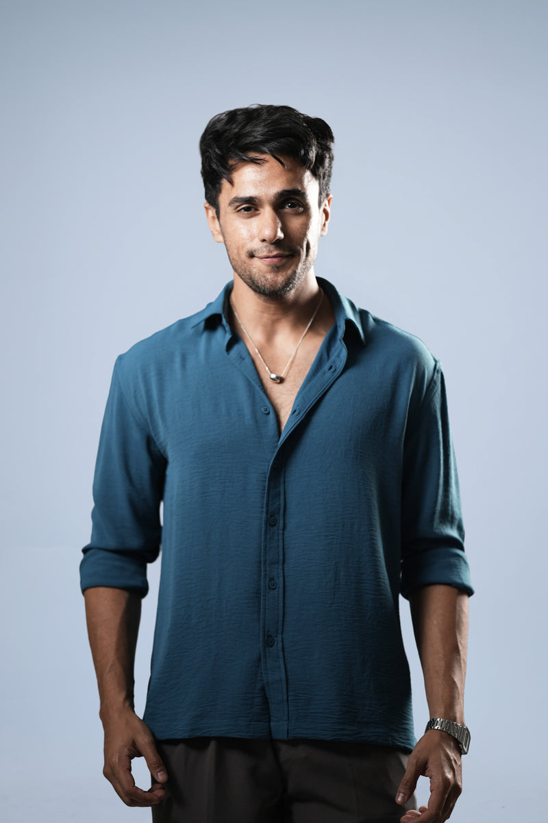 Teal Textured Shirt