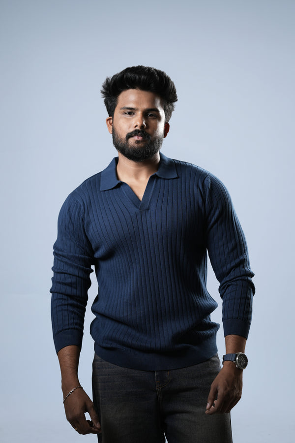 Deep Navy Full Sleeve Polo