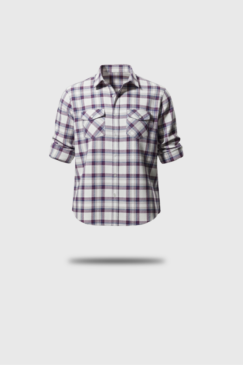 MAROON DOUBLE POCKET FLANNEL SHIRT