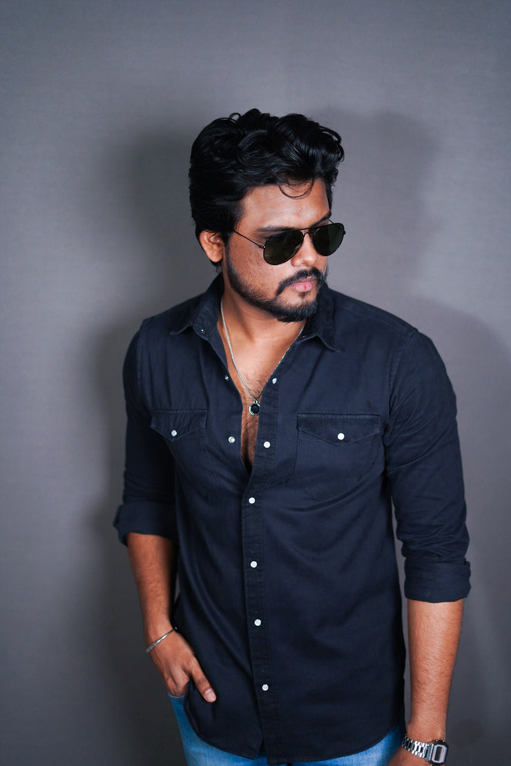 Double Pocket Shirt - Black