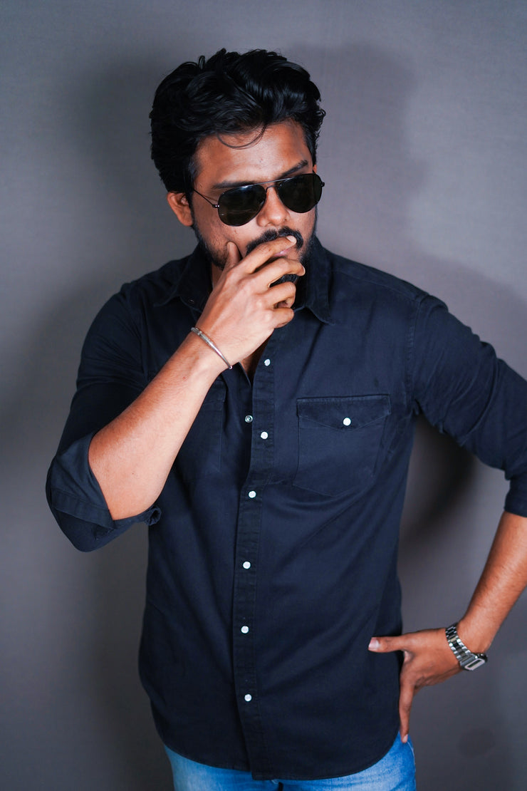 Double Pocket Shirt - Black