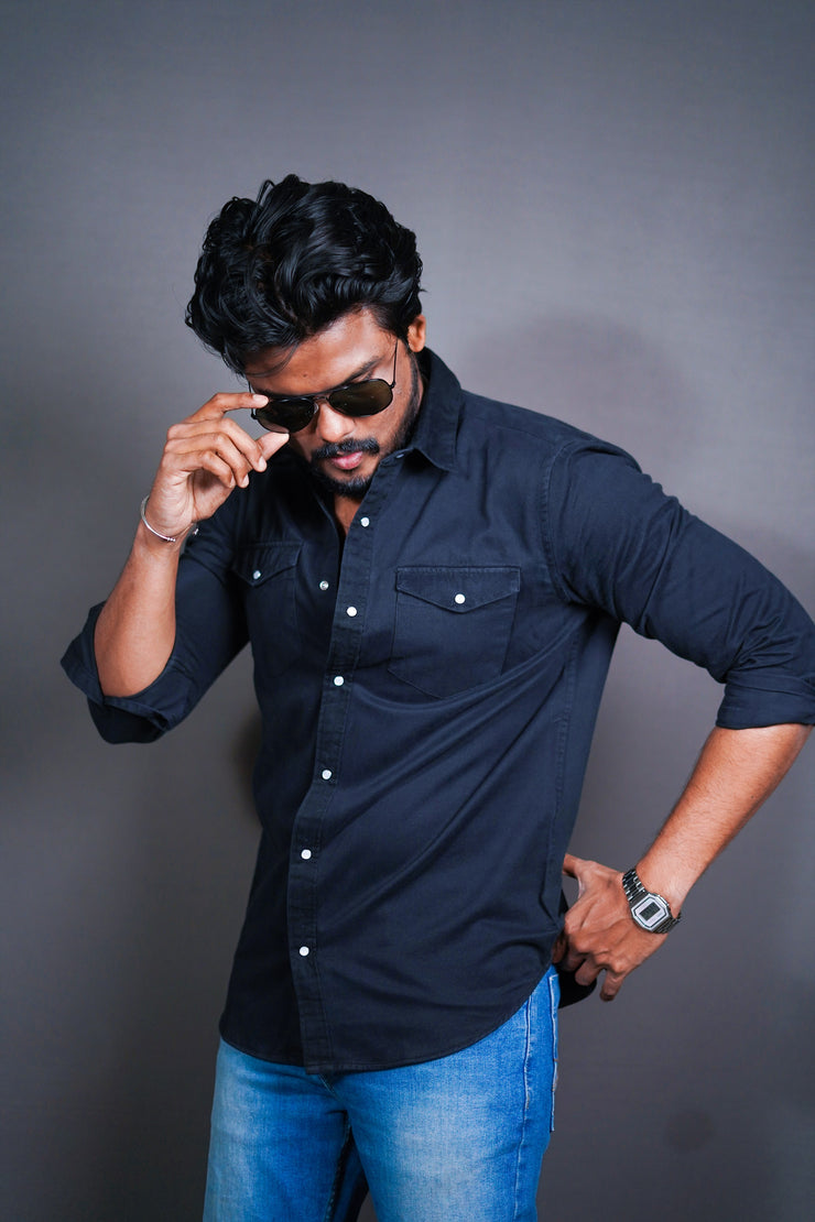 Double Pocket Shirt - Blue