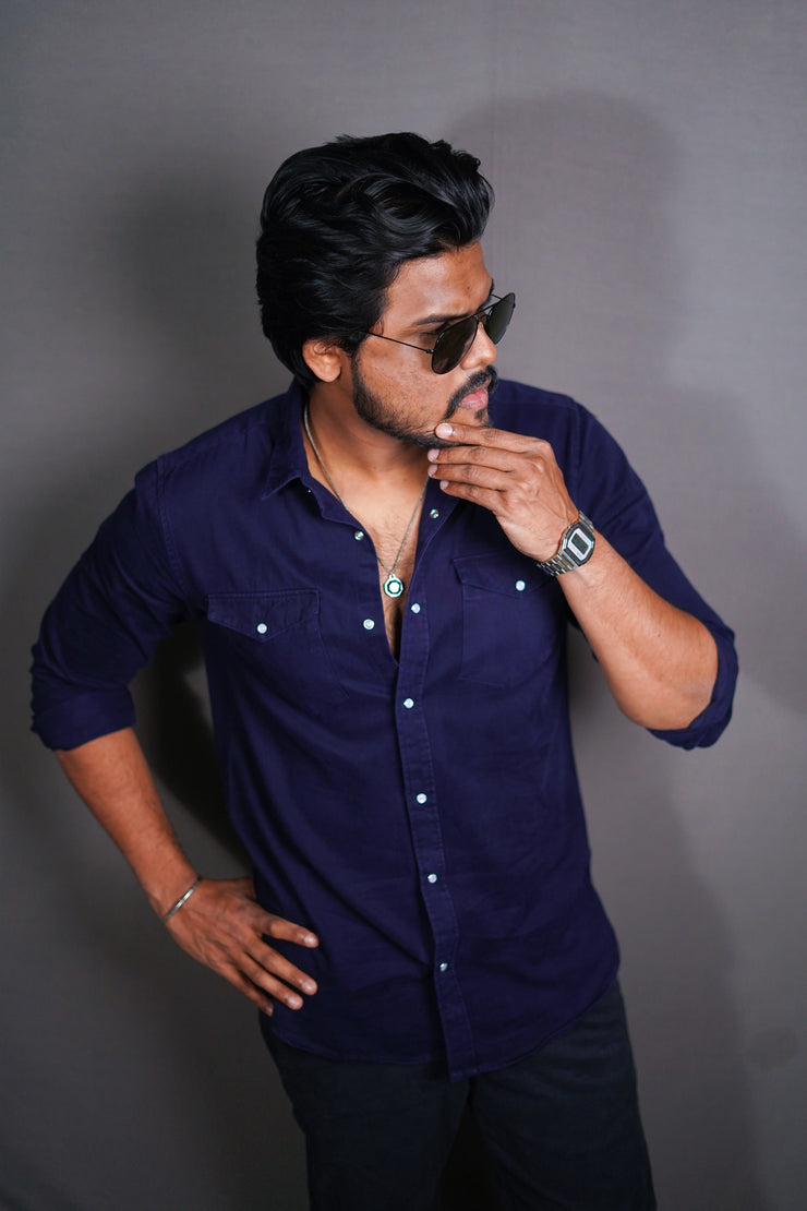 Double Pocket Shirt - Blue