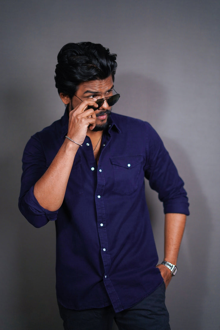 Double Pocket Shirt - Blue