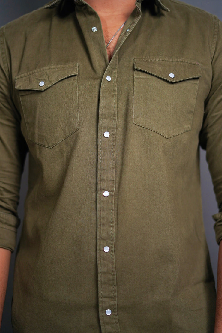 Double Pocket Shirt - Brown